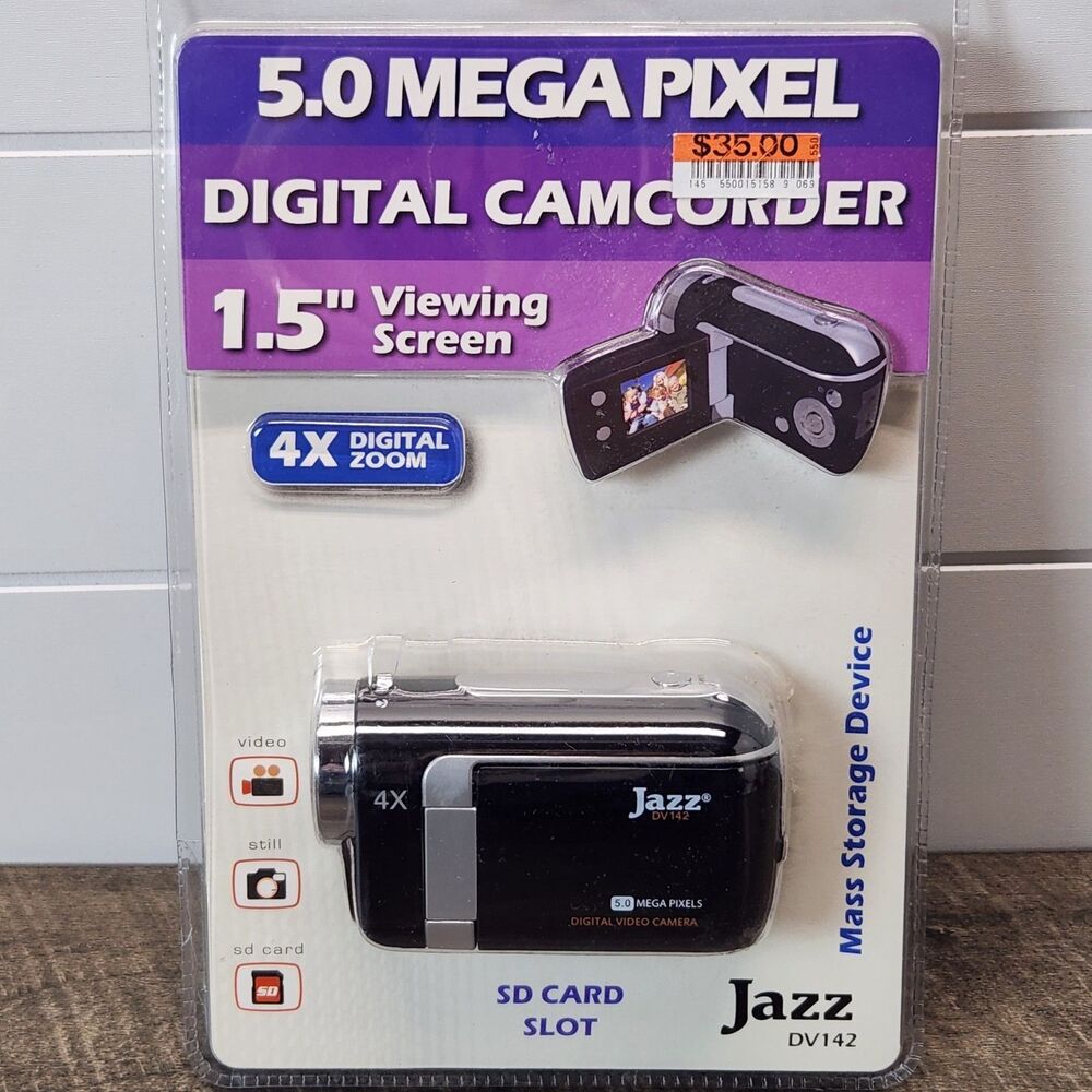 Jazz DV142 Digital Camcorder 5.0 MP NEW 4X Zoom 1.5" View
